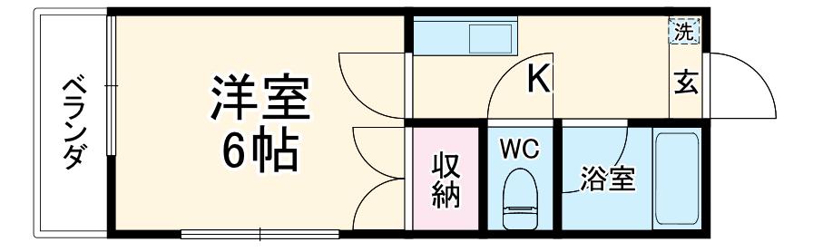 蕨シルクハイツ(1K/1階)の間取り写真