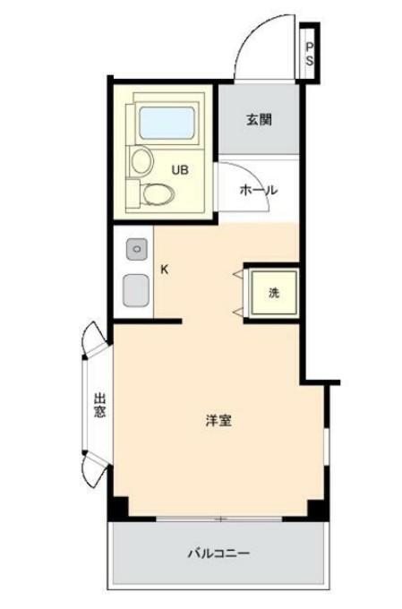 クレストヒルズ山手九〇(ワンルーム/1階)の間取り写真