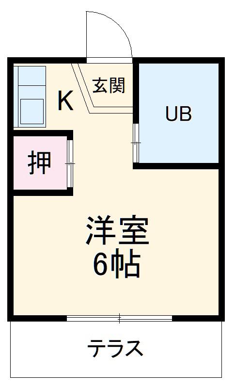 ヴィラージュ橘(1K/4階)の間取り写真