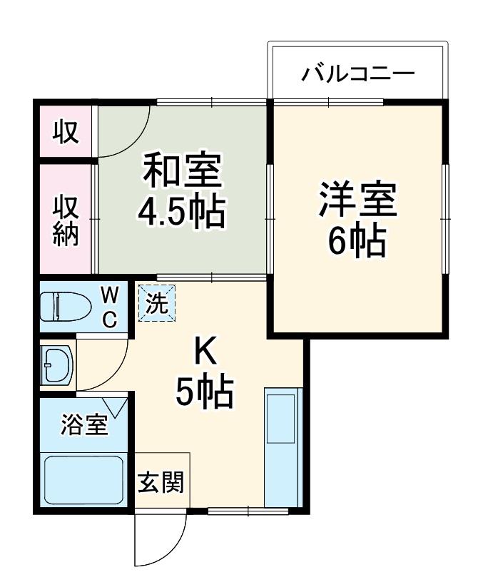 コーポ 綾部(2K/1階)の間取り写真