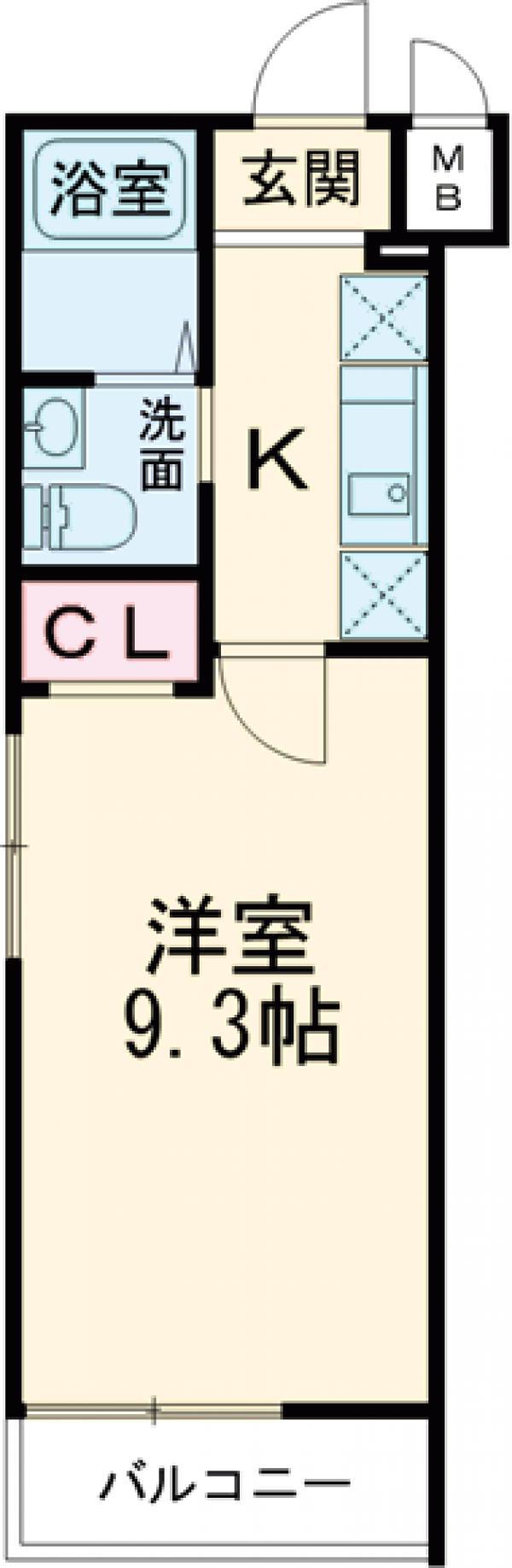 ヒルズ子安町(1K/4階)の間取り写真