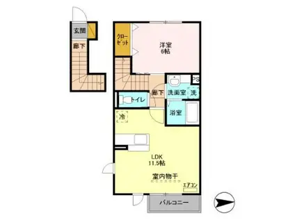 さくら館Ⅴ(1LDK/2階)の間取り写真