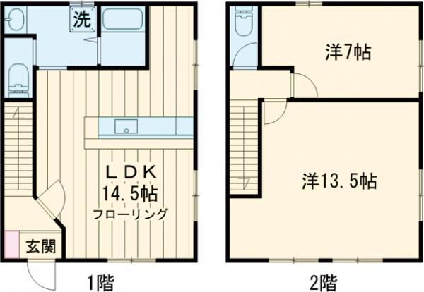 粕谷3丁目テラスハウス(2LDK)の間取り写真