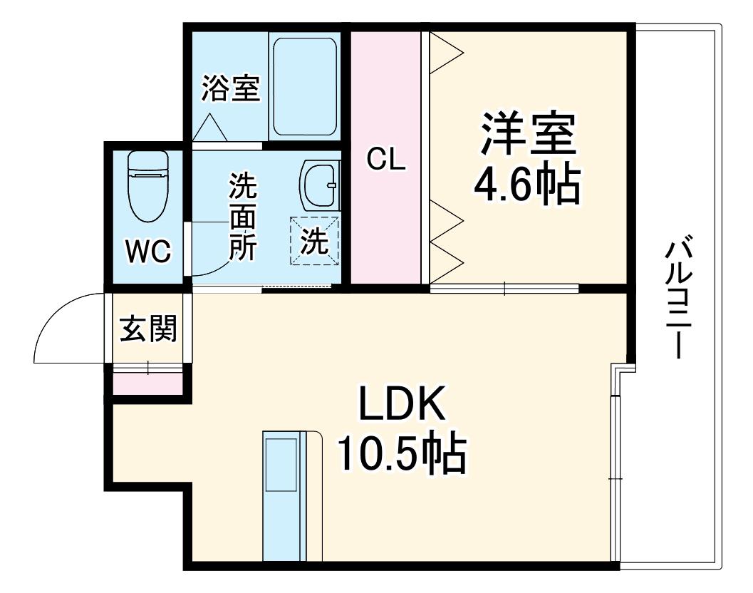 リノステイ京都沓掛(1LDK/4階)の間取り写真