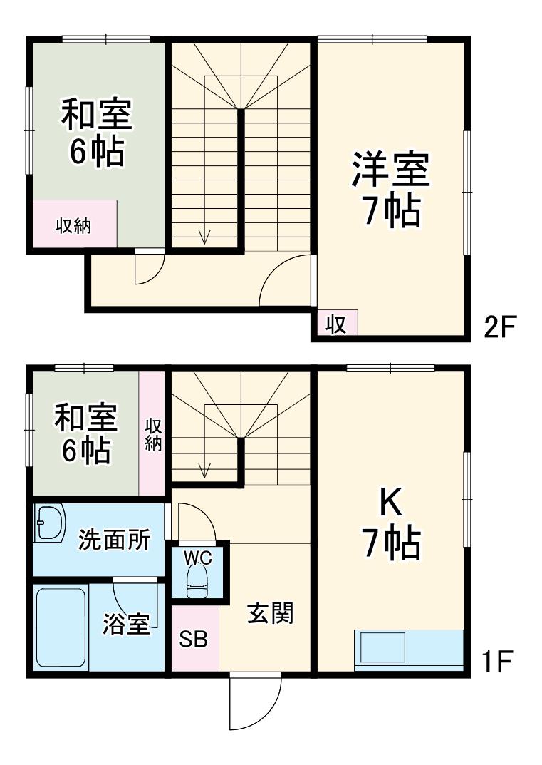 東武伊勢崎・大師線 加須駅 徒歩36分 2階建 築46年(3DK)の間取り写真