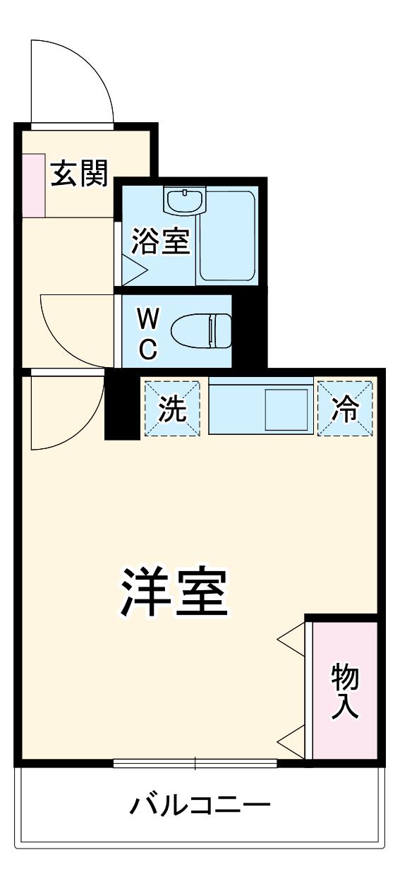 小倉台ハイデンス(ワンルーム/3階)の間取り写真