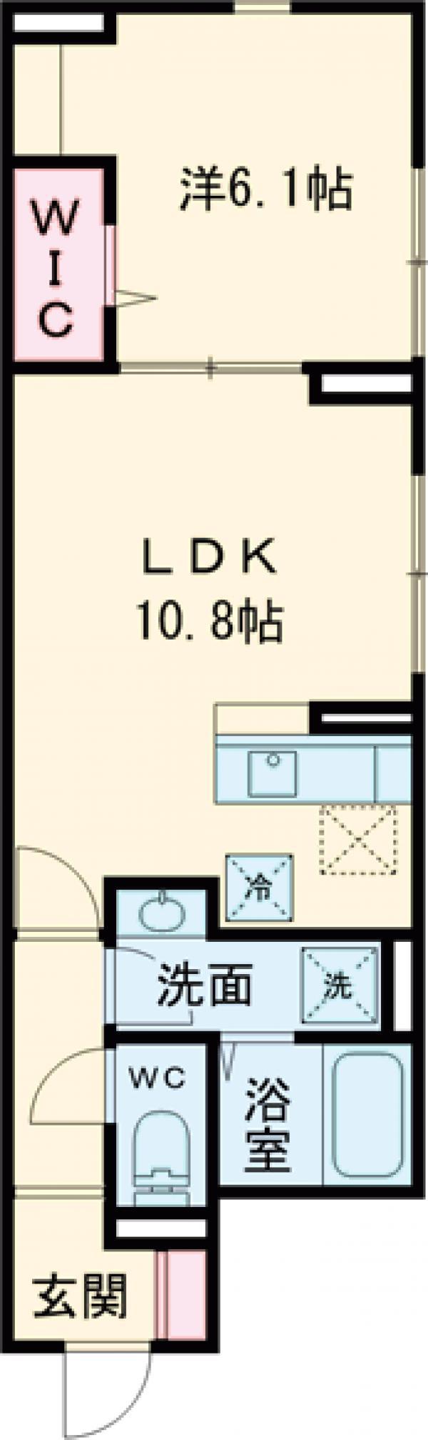 セレスティア大谷田Ⅴ(1LDK/1階)の間取り写真