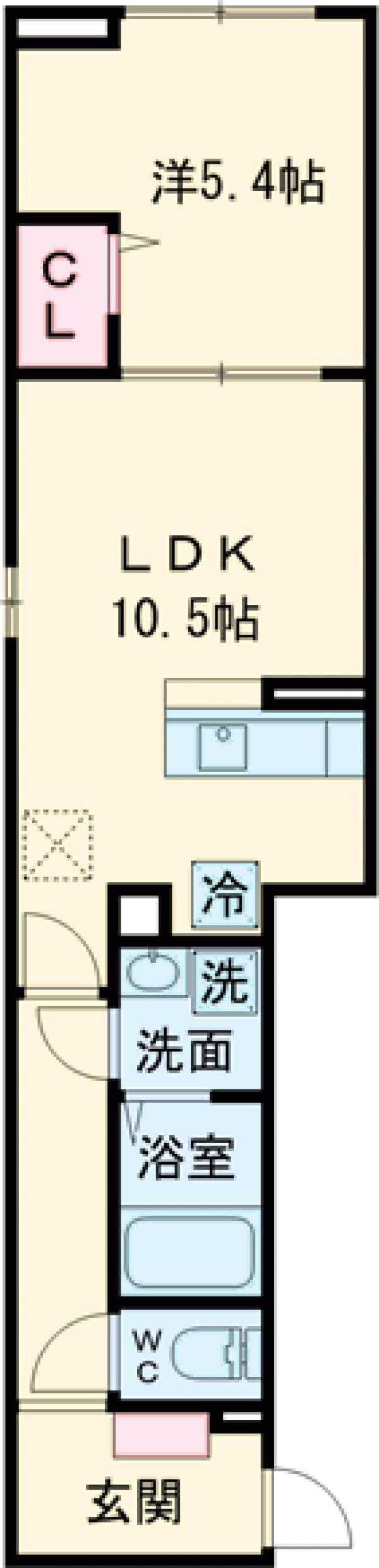 セレスティア大谷田Ⅴ(1LDK/1階)の間取り写真