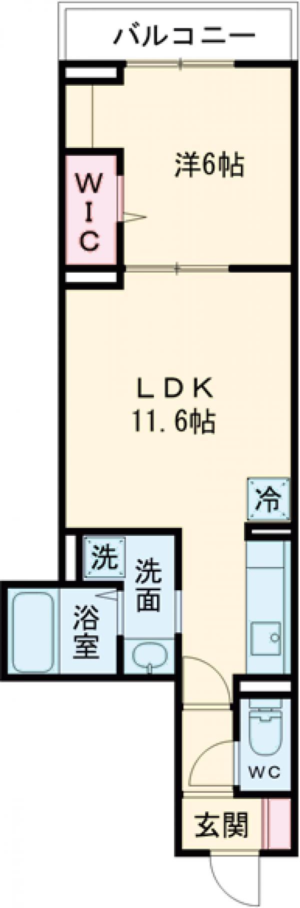 セレスティア大谷田Ⅴ(1LDK/3階)の間取り写真