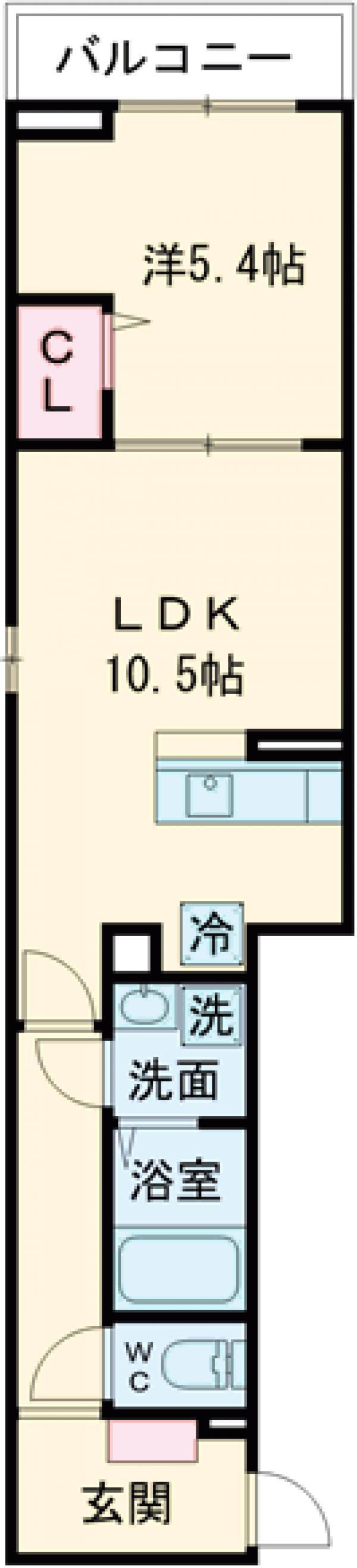 セレスティア大谷田Ⅴ(1LDK/3階)の間取り写真