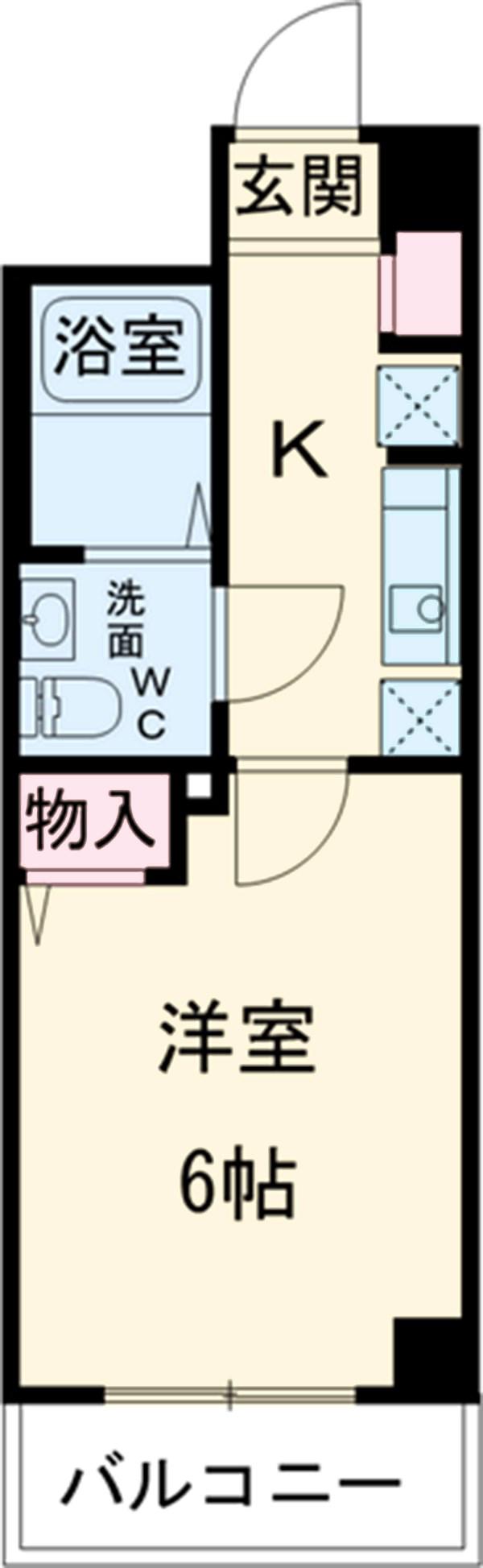 フォルトゥーナ旭町(1K/4階)の間取り写真