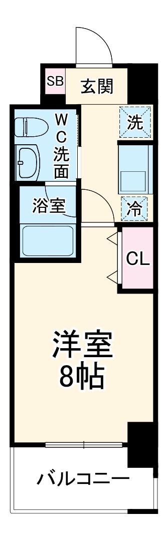 RESIDENCE OMIYA HIKAWASANDO(1K/6階)の間取り写真