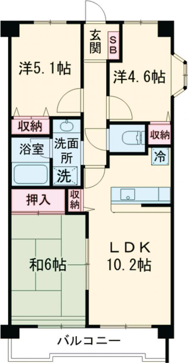 エマーレ保谷(3LDK/4階)の間取り写真