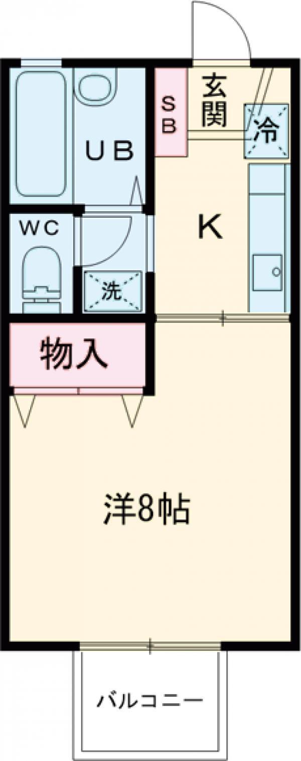取手ルーラルハイツ(1K/2階)の間取り写真