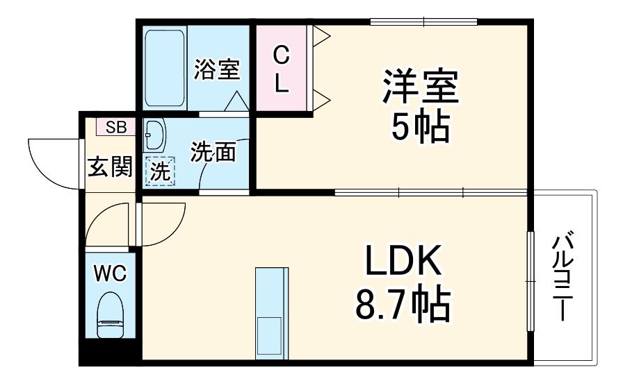 PRIMAVERA(1LDK/2階)の間取り写真