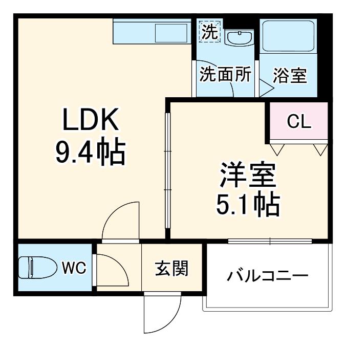 PRIMAVERA(1LDK/3階)の間取り写真