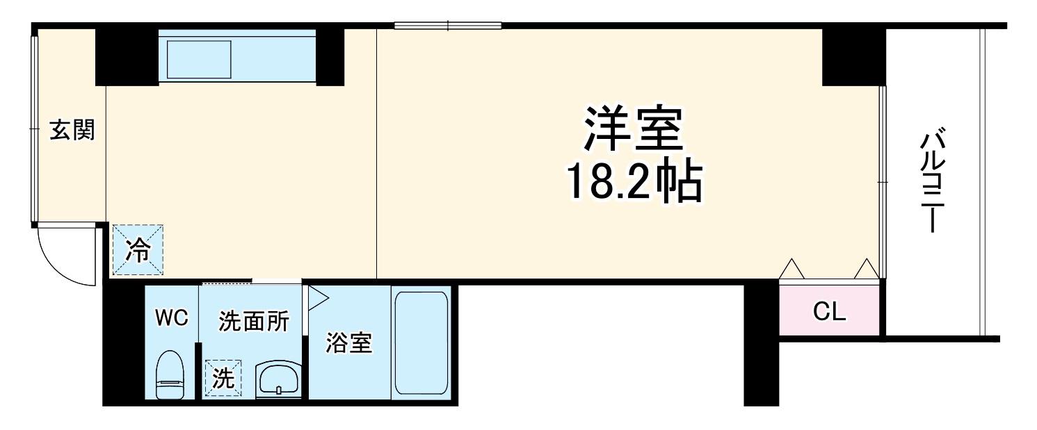 リンツ御池(1K/7階)の間取り写真