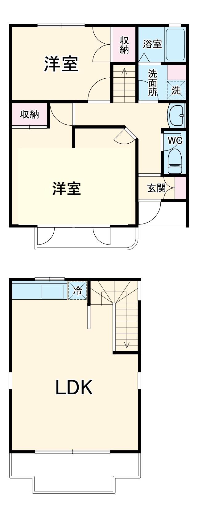 上屋敷ガーデン(2LDK/1階)の間取り写真