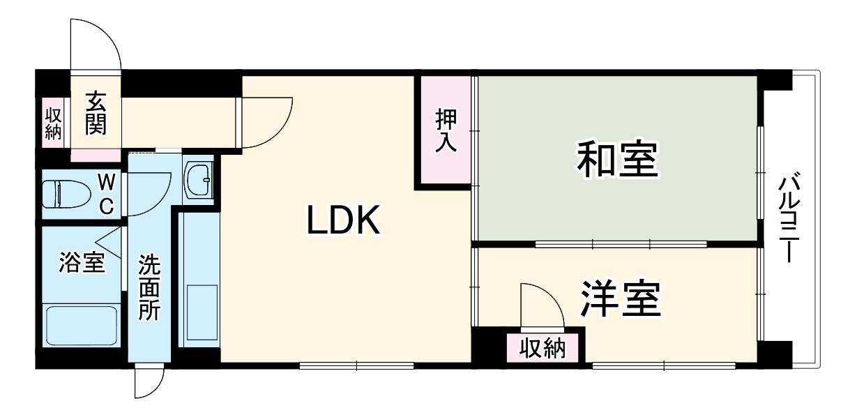 ロイヤルハイツ梨花(2LDK/3階)の間取り写真