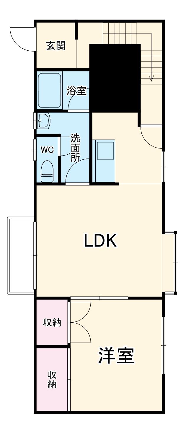 フォレストイエロー舘山(1LDK/2階)の間取り写真