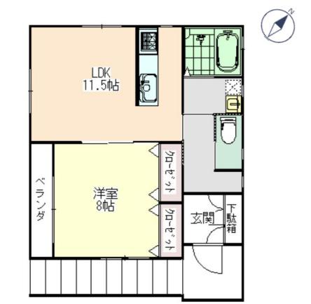 中央本線 八王子駅 バス乗車時間:23分 新川口バス停で下車 徒歩2分 2階建 築12年(1LDK)の間取り写真