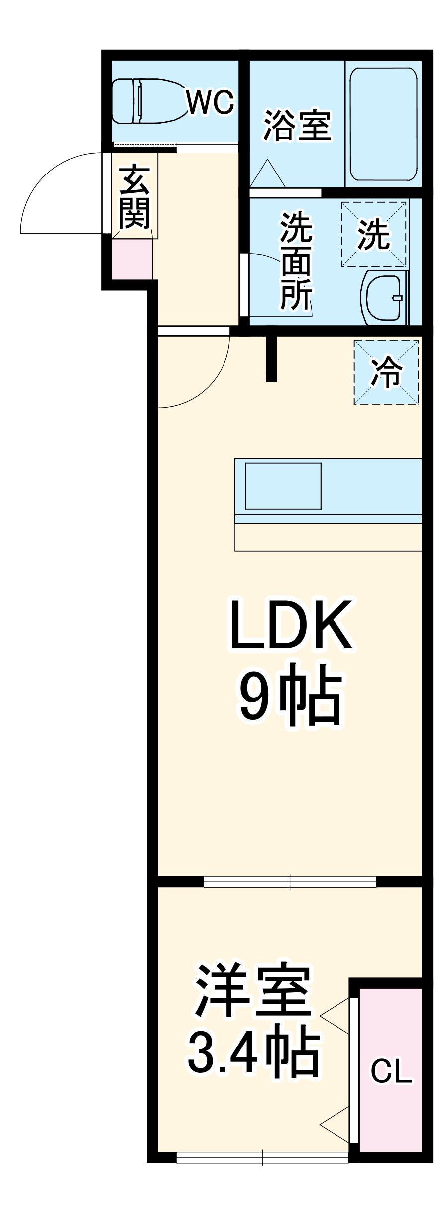 KEIAI RESIDENCE 大和田Ⅲ(1LDK/2階)の間取り写真