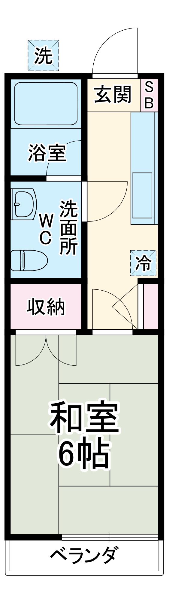 中央グリーンハイツ(1K/2階)の間取り写真