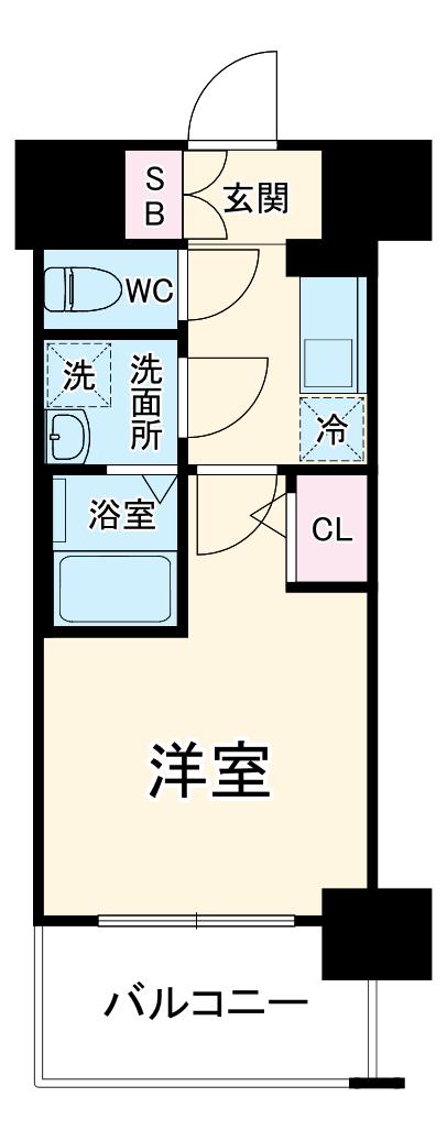 CREST TAPP 庄内(1K/3階)の間取り写真