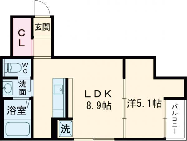 OKUNOOKU(1LDK/1階)の間取り写真