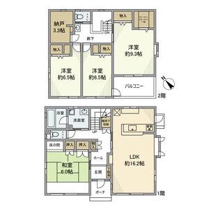 名鉄三河線 吉浜駅(愛知) 徒歩22分 2階建 築25年(4LDK)の間取り写真