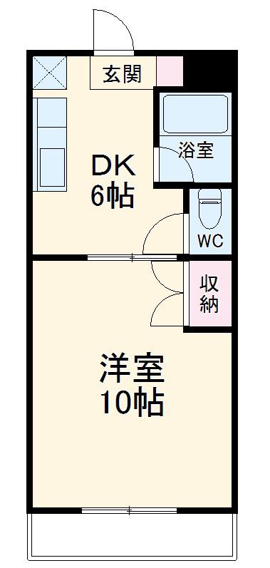 グリーンリーフ(1DK/1階)の間取り写真