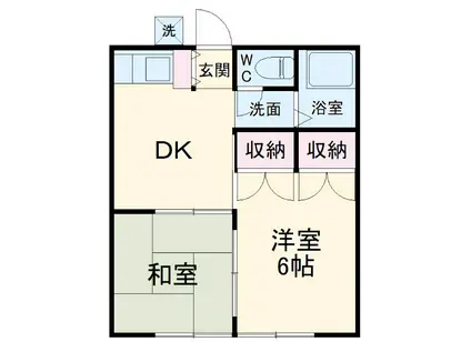 ハイツ吉野(2DK/2階)の間取り写真