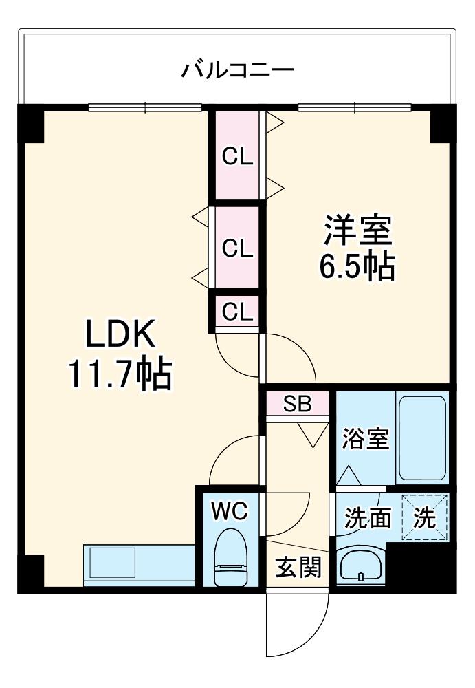 リトルズ幕張(1LDK/1階)の間取り写真
