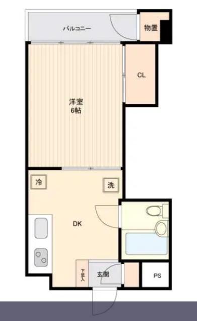 曳舟マンション(1DK/2階)の間取り写真