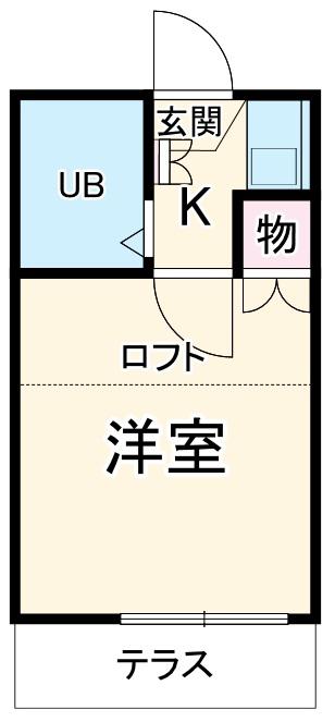 CALM芝町(1K/1階)の間取り写真