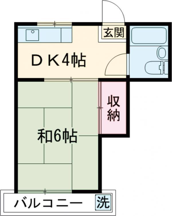ハイツ大森(1K/3階)の間取り写真