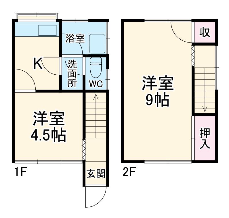栗山ハイツ(2DK/1階)の間取り写真