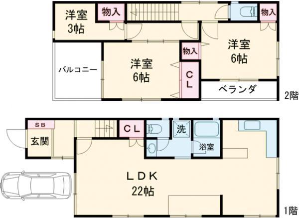 東急大井町線 緑が丘駅(東京) 徒歩7分 2階建 築29年(3LDK)の間取り写真