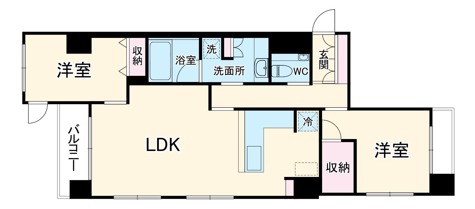 京都市烏丸線 丸太町駅(京都市営) 徒歩5分 5階建 新築(2LDK/1階)の間取り写真