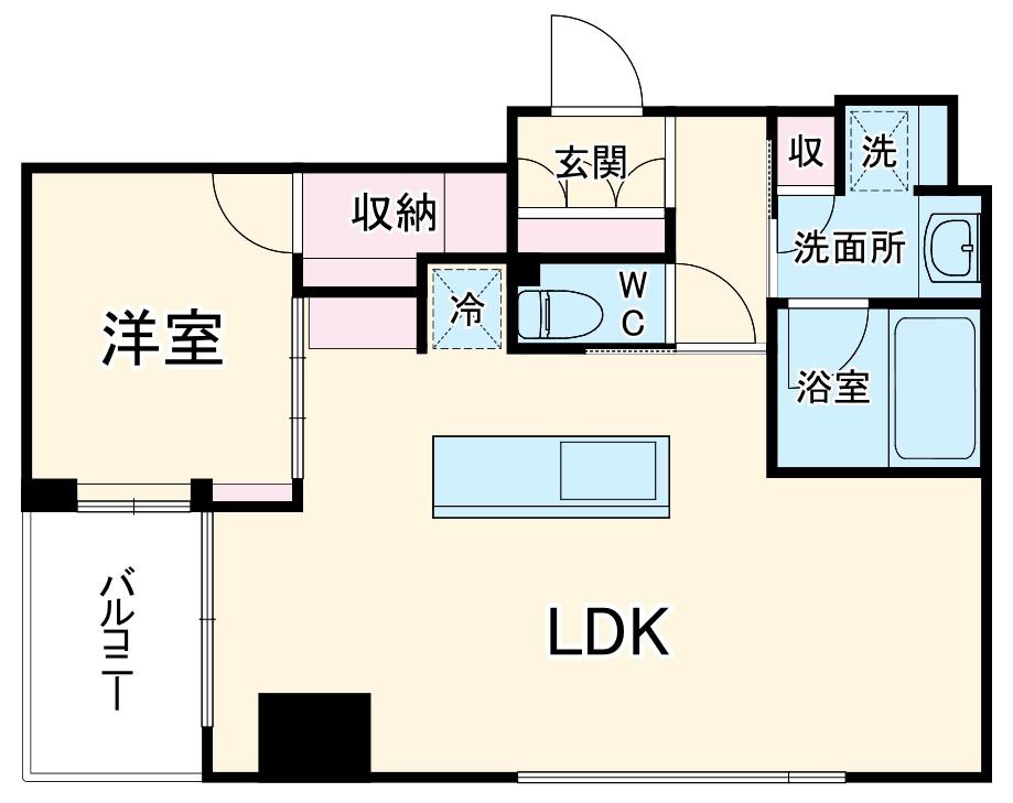 京都市烏丸線 丸太町駅(京都市営) 徒歩5分 5階建 新築(1LDK/3階)の間取り写真