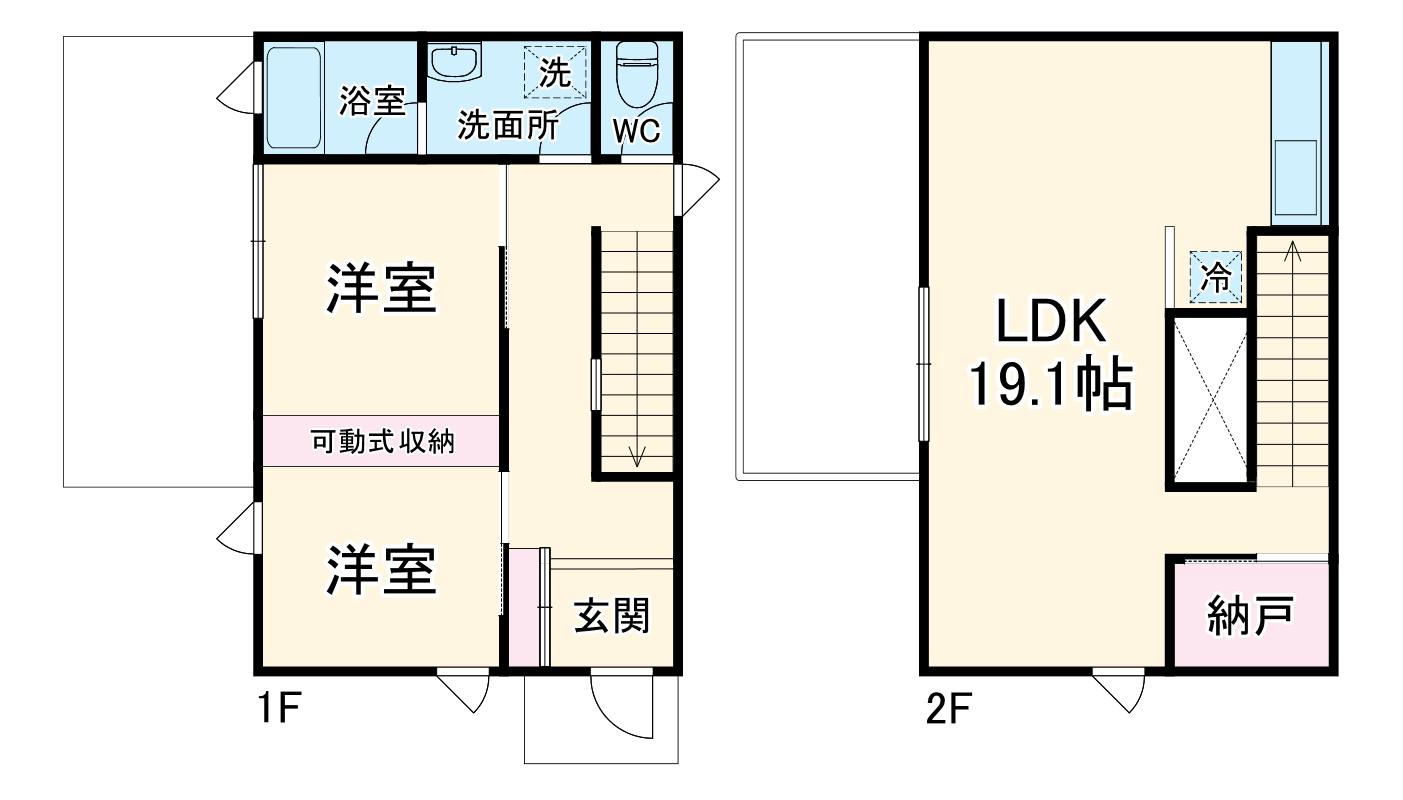 ハナミズキG棟(2LDK)の間取り写真