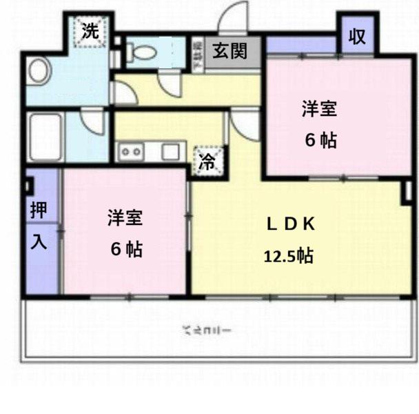 エスポワールⅢ(2LDK/2階)の間取り写真