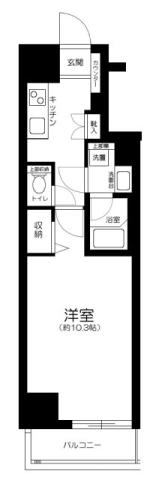 ディアレイシャス池袋(1K/4階)の間取り写真