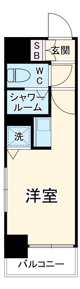 NICEアーバンスピリッツ川崎駅南(1K/6階)の間取り写真