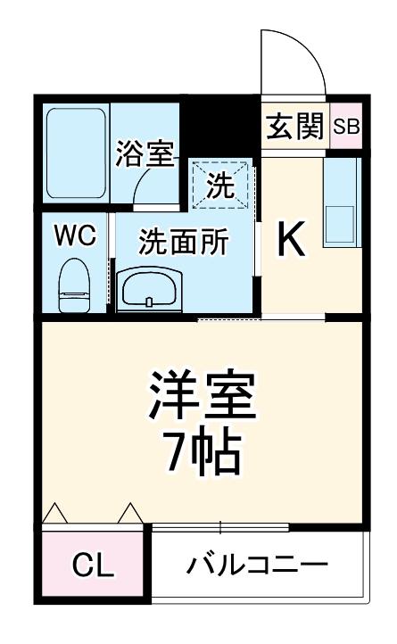 メゾン富士見(1K/1階)の間取り写真