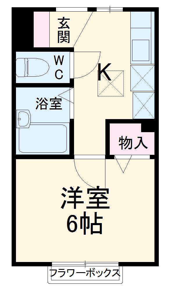 パルデンスアライA棟(1K/2階)の間取り写真
