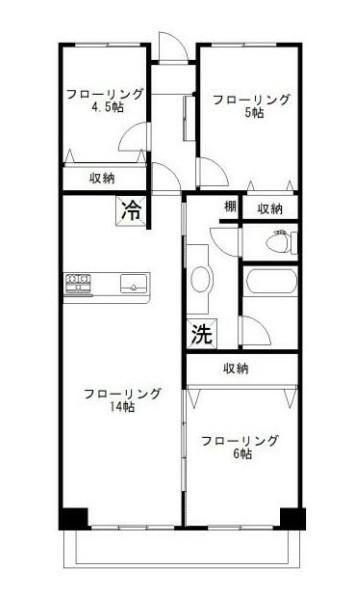 サンスクエア3号棟(3LDK/11階)の間取り写真