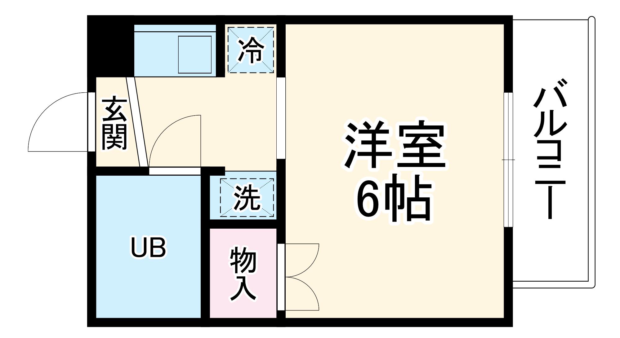 GREEN BOX HIRAI(ワンルーム/1階)の間取り写真