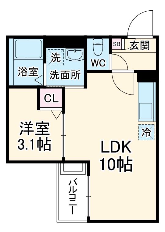 JACK SONEⅠ(1LDK/1階)の間取り写真
