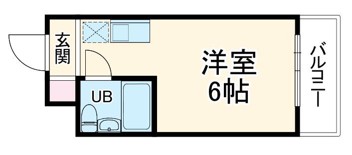 モナーク武蔵新城第1(ワンルーム/2階)の間取り写真